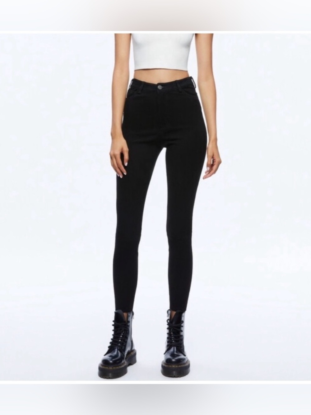 Alice & Olivia Mikah Single Button Suede Jeans Pant [Size: 4]